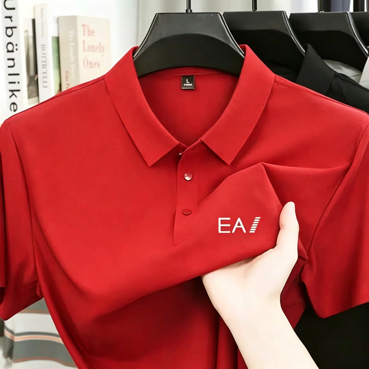 Brand Ice Silk Short Sleeve Men's Printed Polo Shirt High end Fashion Top 2026 Summer New Comfortable Breathable Casual T-shirt