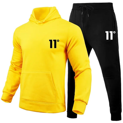 Simple Fashion Outdoors Men's Tracksuit Sports Daily Jogging Hot Sale Men  Hooded single piece Sportswear and Sweatpant Man Suit