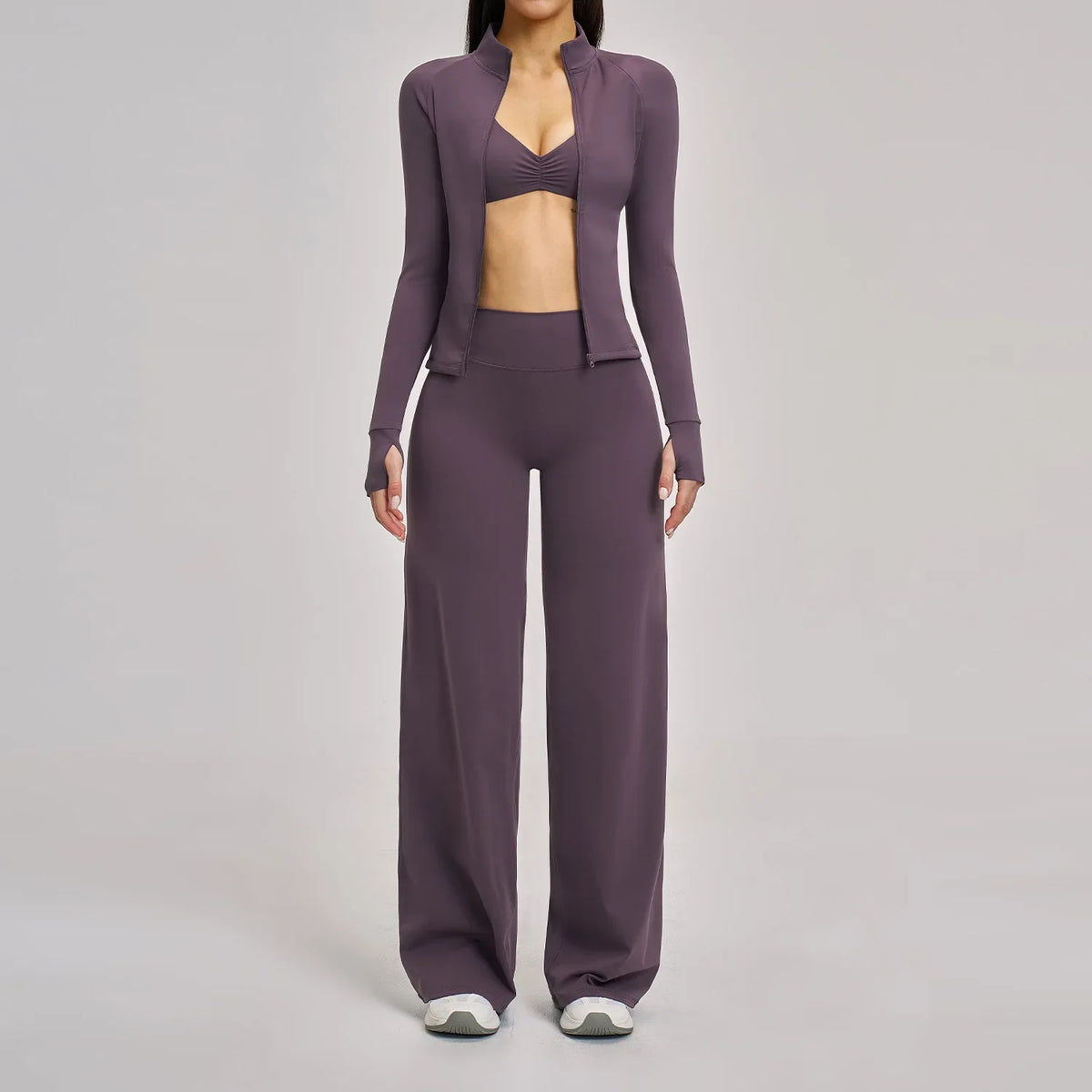 Yoga Set 2/3PCS Workout Outfit Fitness Long Sleeved Sportswear Gym Tracksuit Leggings Sports Bra Athletic Wear Pilates Clothes