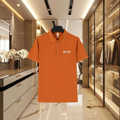 Summer Men's Short Sleeved Polo Shirt, Business Casual Collar T-Shirt, Breathable Top