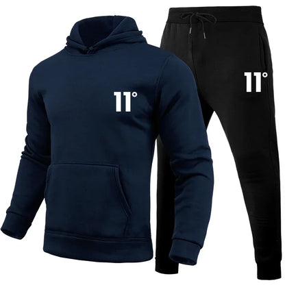 Simple Fashion Outdoors Men's Tracksuit Sports Daily Jogging Hot Sale Men  Hooded single piece Sportswear and Sweatpant Man Suit