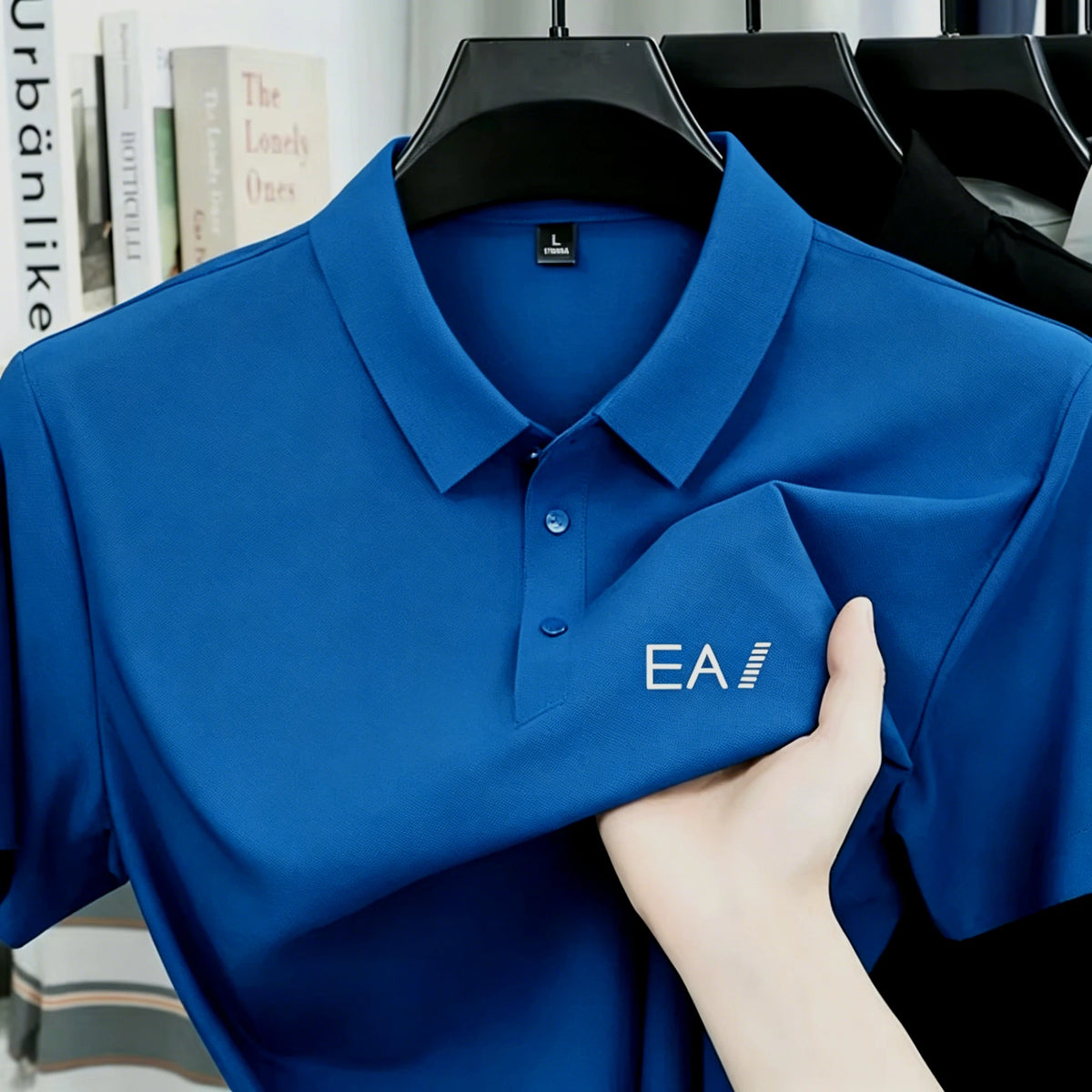 Brand Ice Silk Short Sleeve Men's Printed Polo Shirt High end Fashion Top 2026 Summer New Comfortable Breathable Casual T-shirt