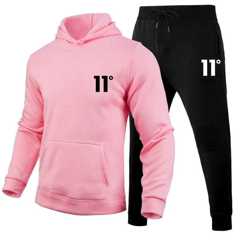 Simple Fashion Outdoors Men's Tracksuit Sports Daily Jogging Hot Sale Men  Hooded single piece Sportswear and Sweatpant Man Suit