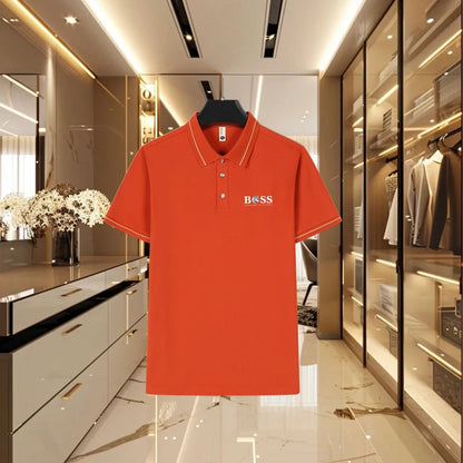 Summer Men's Short Sleeved Polo Shirt, Business Casual Collar T-Shirt, Breathable Top