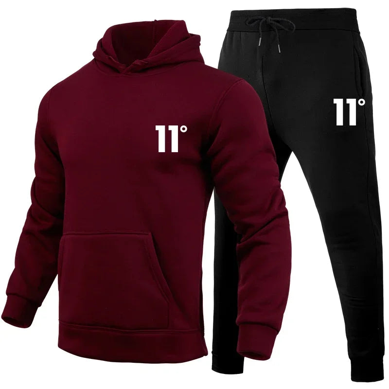 Simple Fashion Outdoors Men's Tracksuit Sports Daily Jogging Hot Sale Men  Hooded single piece Sportswear and Sweatpant Man Suit