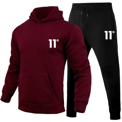 Simple Fashion Outdoors Men's Tracksuit Sports Daily Jogging Hot Sale Men  Hooded single piece Sportswear and Sweatpant Man Suit