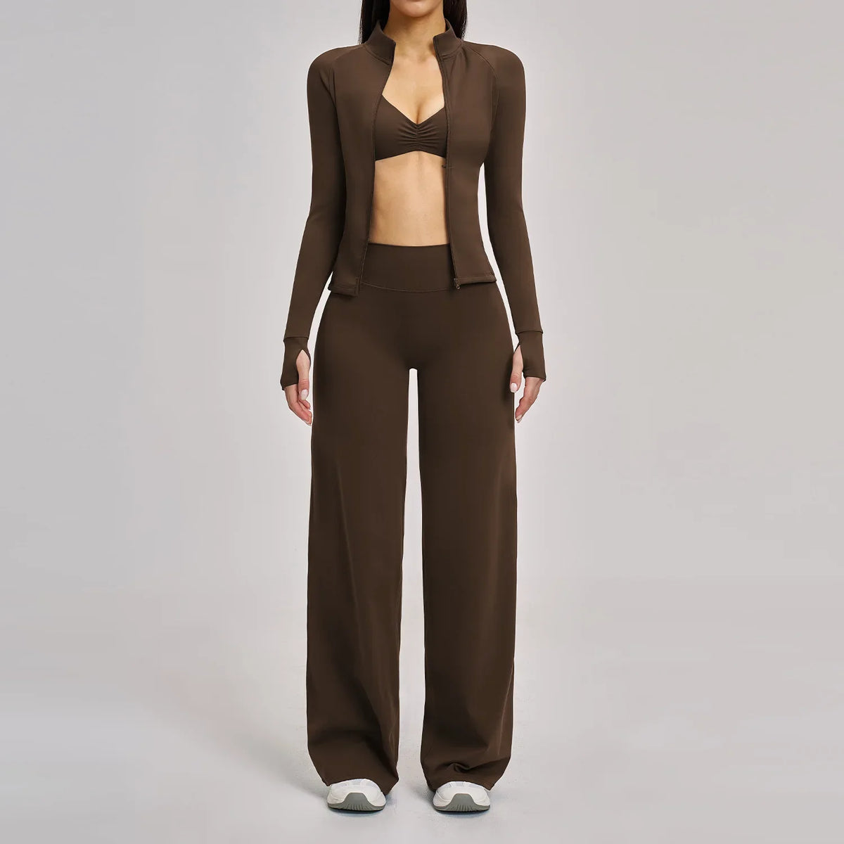 Yoga Set 2/3PCS Workout Outfit Fitness Long Sleeved Sportswear Gym Tracksuit Leggings Sports Bra Athletic Wear Pilates Clothes