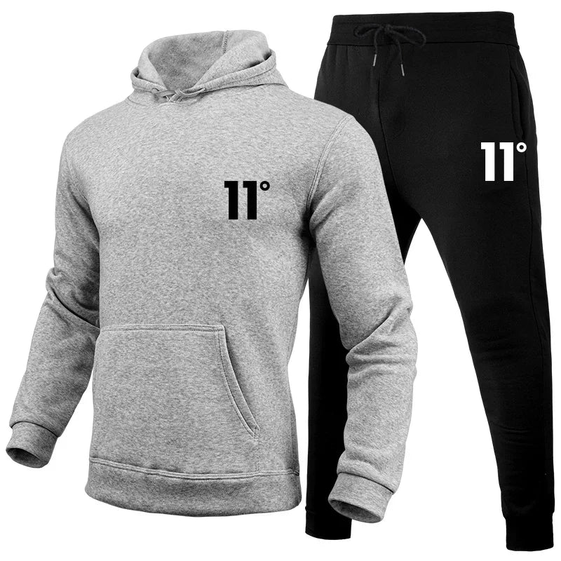 Simple Fashion Outdoors Men's Tracksuit Sports Daily Jogging Hot Sale Men  Hooded single piece Sportswear and Sweatpant Man Suit