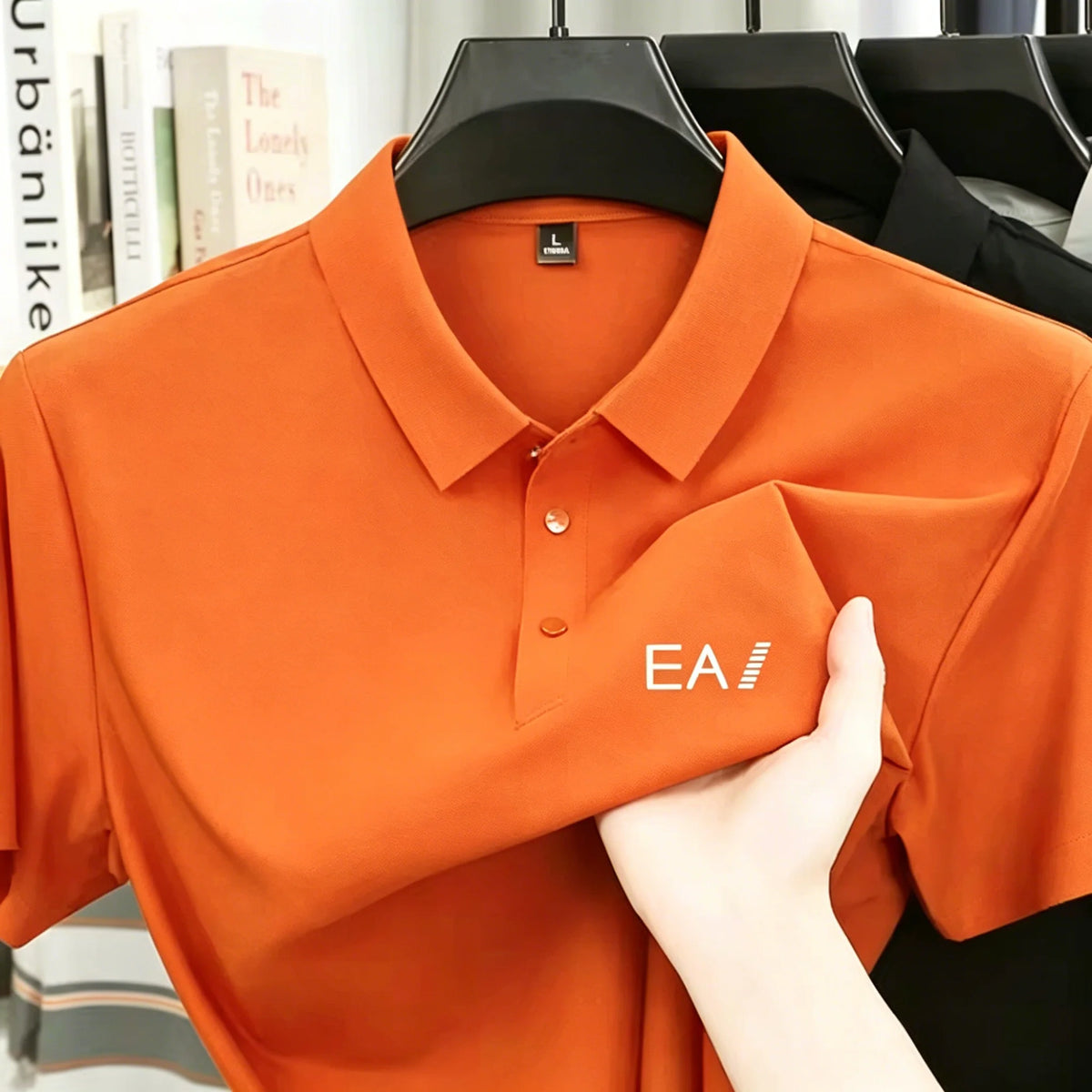 Brand Ice Silk Short Sleeve Men's Printed Polo Shirt High end Fashion Top 2026 Summer New Comfortable Breathable Casual T-shirt